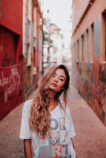 Woman Standing On Alley