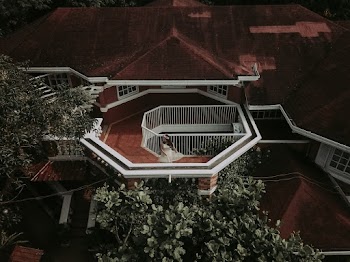 Woman Standing on Balcony