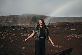 woman standing on field