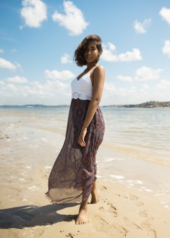 Woman Standing on Shore