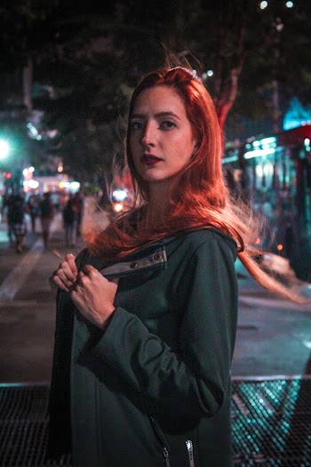 Woman Standing on the Street