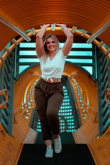 Woman Standing on Tunnel