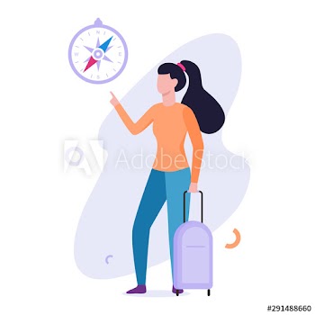Woman standing with the baggage
