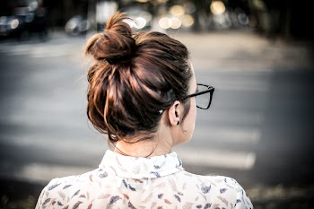 Woman Staring at Right Side