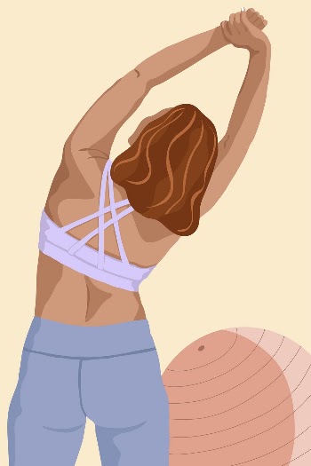Woman stretching background, aesthetic illustration | Free Photo Illustration - rawpixel