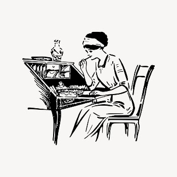 Woman studying clipart, vintage illustration | Free Vector Illustration - rawpixel