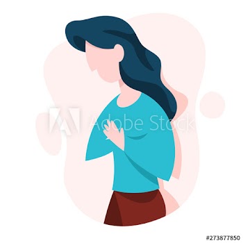 Woman suffer from the pain in the chest
