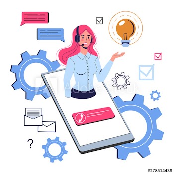 Woman support clients and help them with problems