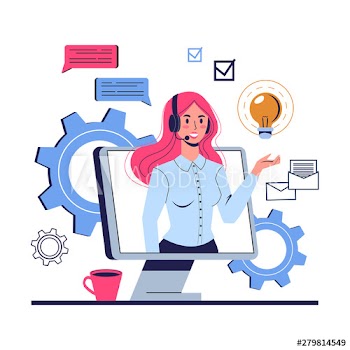 Woman support clients and help them with problems