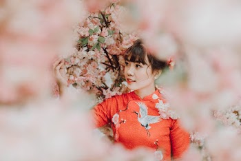 Woman Surrounded by Flower