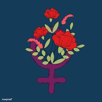 Woman symbol with flowers and leaves vector | Free stock vector - 487608