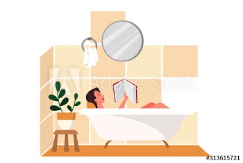 Woman taking a bath with bubble