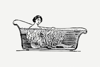Woman taking bath clipart, vintage | Free PSD - rawpixel