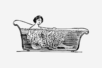 Woman taking bath hand drawn | Free Photo - rawpixel
