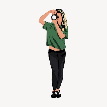 Woman taking photo clipart, hobby | Free Vector - rawpixel