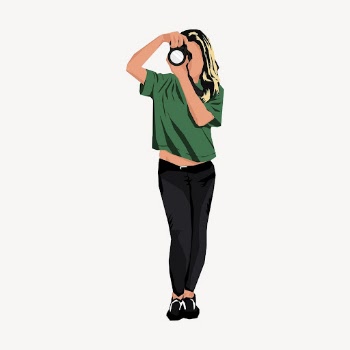 Woman taking photo sticker, hobby | Free PSD - rawpixel