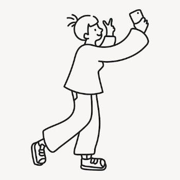 Woman taking selfie clipart, social | Free Vector Illustration - rawpixel