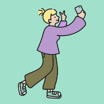 Woman taking selfie clipart, social | Free Vector Illustration - rawpixel