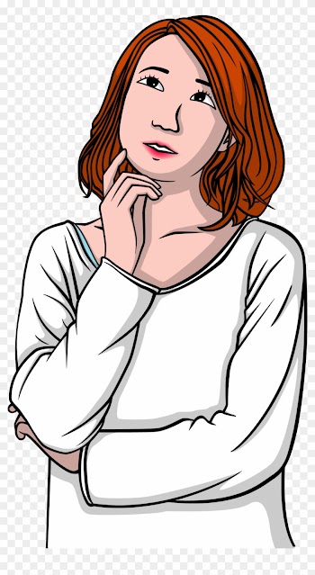 Woman Thought Girl Clip Art - Thinking Girl Cartoon Image Png