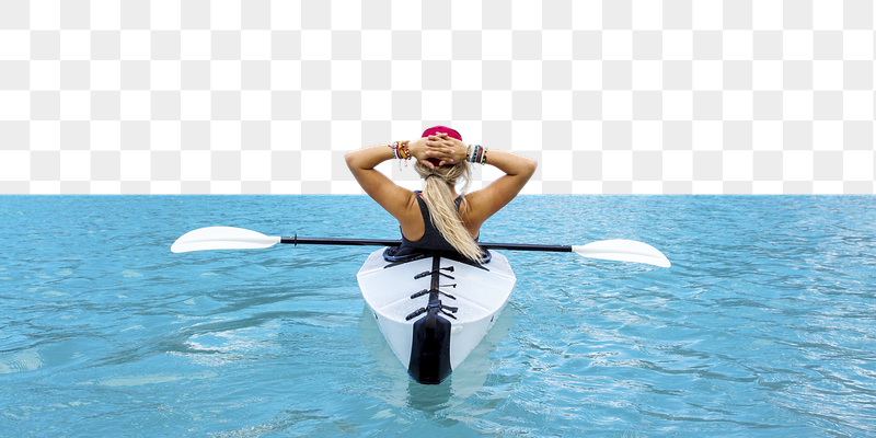 Woman tourist png kayak lake | Free PNG - rawpixel