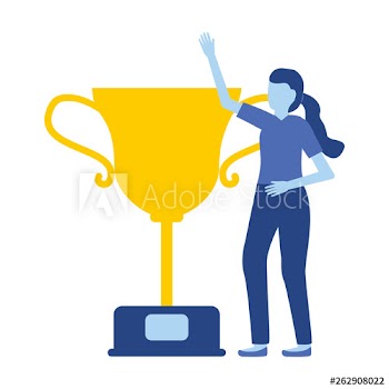 woman trophy award