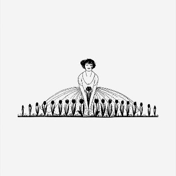 Woman, tulip garden  clipart, | Free Vector - rawpixel