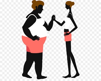 Woman u51cfu80a5 Cartoon - Fat woman and slim woman vector material 