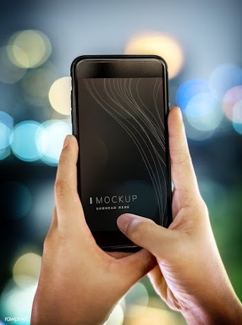 Woman using a smartphone mockup | Free stock psd mockup - 502979