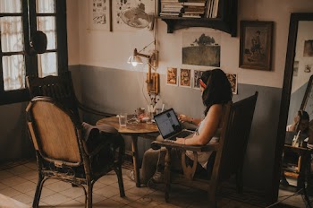 Woman Using Laptop 