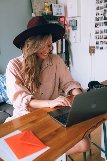 Woman Using Macbook