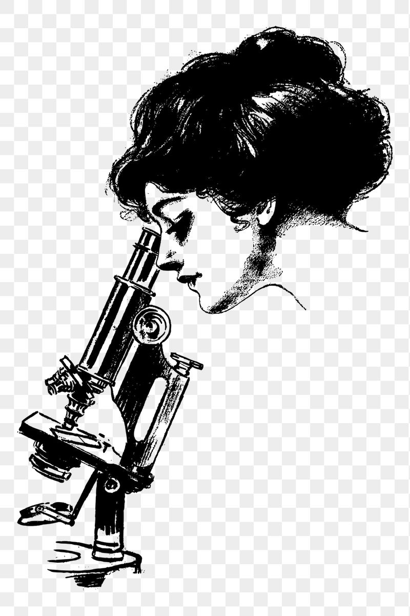 Woman using microscope png sticker, | Free PNG - rawpixel