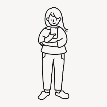 Woman using phone clipart, social | Free Vector Illustration - rawpixel