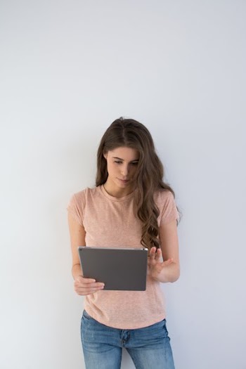 Woman Using Tablet