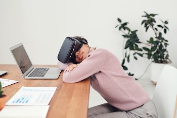 Woman Using Virtual Reality Goggles