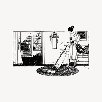Woman vacuuming clipart, drawing illustration | Free Vector Illustration - rawpixel