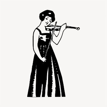 Woman violinist illustration clipart vector. | Free Vector - rawpixel