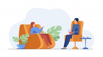 Woman visiting psychologist Free Vector