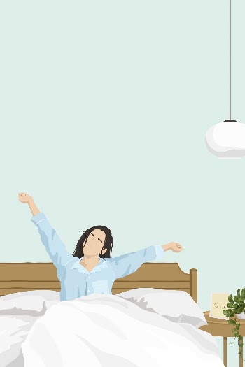 Woman waking up, aesthetic illustration | Free Photo Illustration - rawpixel