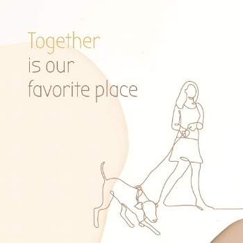 Woman walking dog facebook post | Free PSD Template - rawpixel