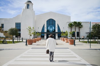 Woman Walking on Pedestrian Lane
