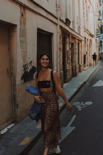 Woman Walking on Street