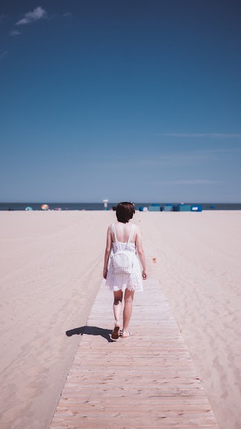 Woman Walking Outdoors