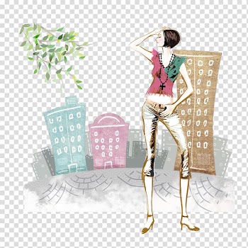 Woman Watercolor painting Illustration, Hand-painted women clip transparent background PNG clipart