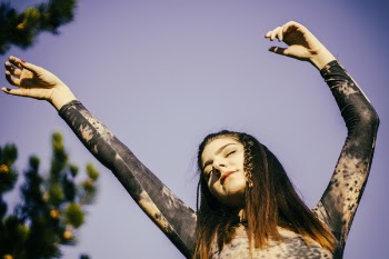 Woman Waving Her Both Hands