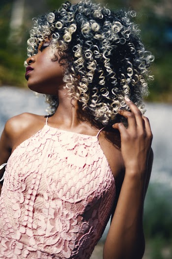 Woman Wearing 2-tone Beige Floral Spaghetti Strap Top
