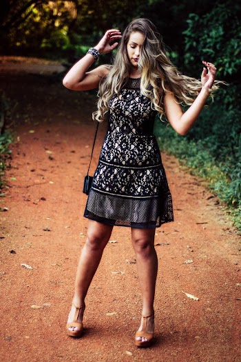 Woman Wearing A Black Dress