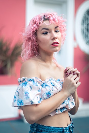 Woman Wearing A Crop Top