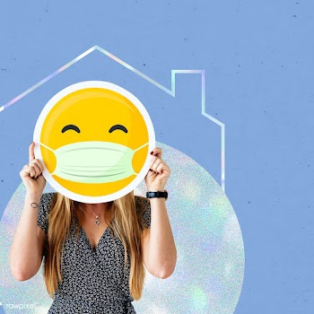 Woman wearing a face mask and  slef isolation due to COVID-19 social t.. | Free  photo - 2310357
