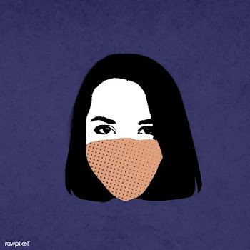 Woman wearing a face mask during coronavirus pandemic mockup | Free  illustration - 2310896