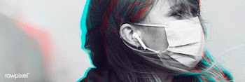 Woman wearing a face mask in public social template | Free  photo - 2315406